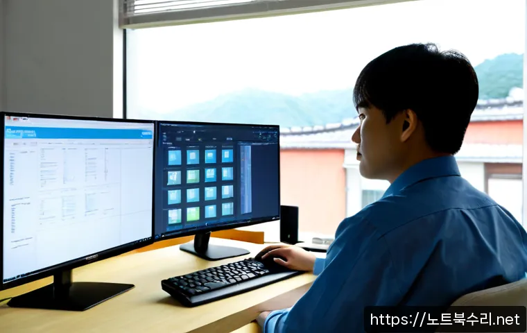 산천동 STATUS_FILE_INVALID - Photorealistic remote-support workstation in a compact hillside neighborhood office, engineer review...