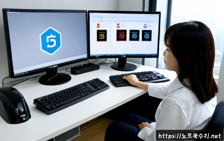 오정동 STATUS_FILE_WRITE_FAILURE - Photorealistic remote-support workstation in an Ojjeong-dong light-industrial office, dual monitors ...