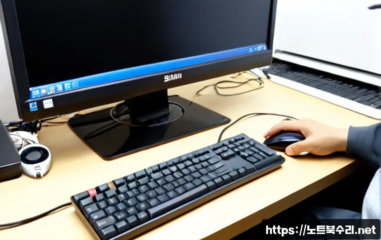 쌍문동 윈도우7 windows7 재설치 포맷  초기화 - Photorealistic remote-support workstation in a compact Ssangmun-dong apartment, an older desktop PC ...