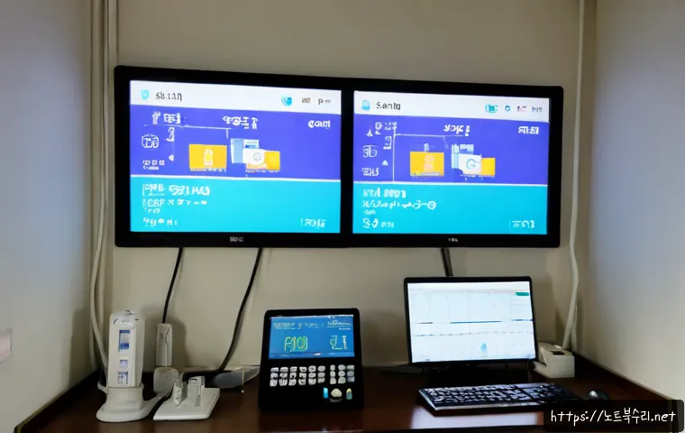 반월동 USER_MODE_HEALTH_MONITOR - Photorealistic remote health-monitoring workstation in a quiet Banwol-dong apartment, dual screens s...