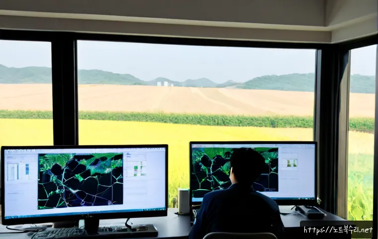탄현면 STATUS_KERNEL_POWER_FAILURE - Photorealistic IT support workstation in a quiet Tanhyeon-myeon office, dual monitors showing a dark...