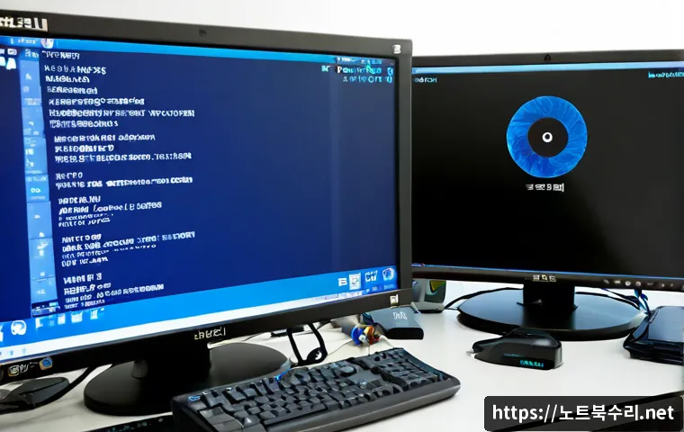 시흥동 NDIS_INTERNAL_ERROR - Photorealistic IT support workstation in a compact Seoul satellite-office setting, desktop monitor s...