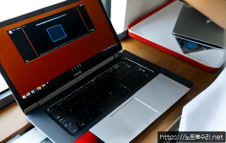 삼산동 노트북 laptop 출장방문수리점 - Photorealistic laptop on-site repair at a tidy apartment workspace in Samsan-dong, skilled technicia...