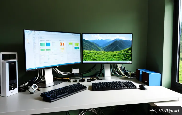 도봉구 STATUS_KERNEL_MODULE_NOT_FOUND - Photorealistic IT support workstation in a modern Dobong-gu office, dual monitors showing a clean ab...
