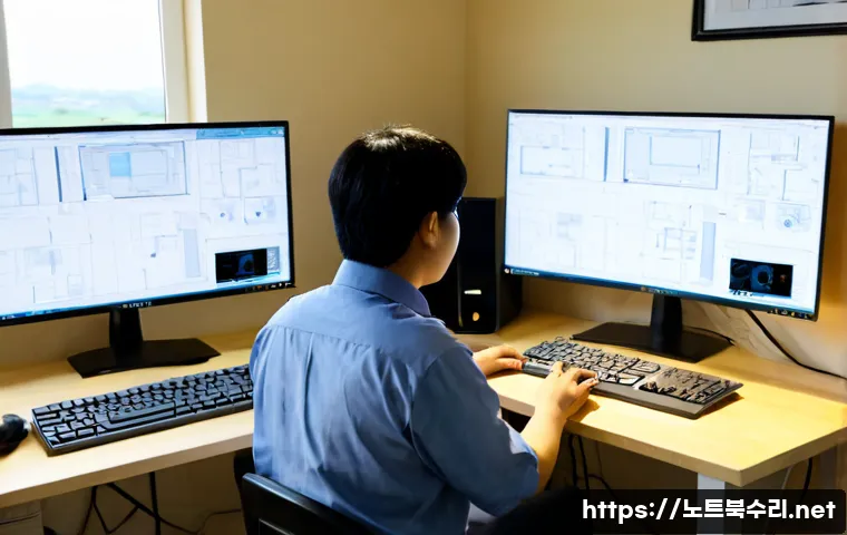 중대동 STATUS_NO_MEMORY - Photorealistic remote-support workstation in a quiet suburban Korean home office, technician reviewi...
