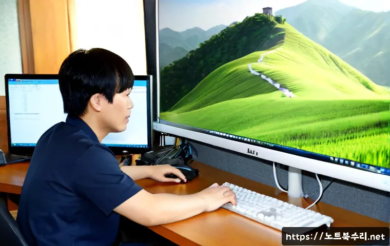 금광면 centos재설치 포맷  초기화 - Photorealistic IT technician reinstalling a Linux workstation at a tidy rural office in Geumgwang-my...