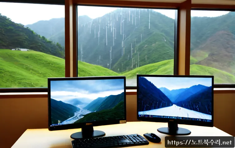 과천시 STATUS_KERNEL_CONNECTION_TIMEOUT - Photorealistic IT support workspace in Gwacheon, South Korea, a desktop monitor showing a nonverbal ...