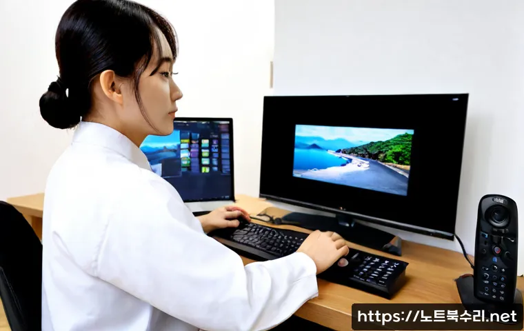 용문면 HDD조립 및 교체수리 - Photorealistic remote-support workstation in a quiet Yongmun-myeon home office, technician carefully...
