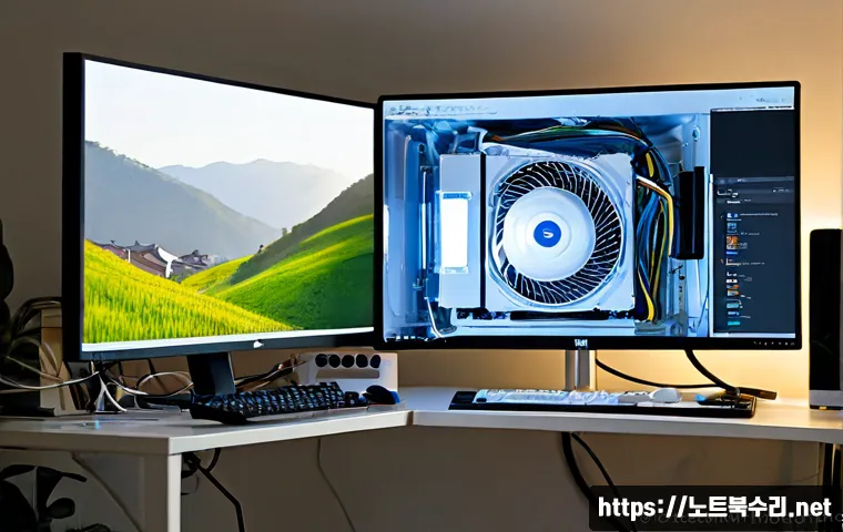 옥천동 팬돌다 멈춤 - Photorealistic remote-support workstation in a modest apartment near a quiet hillside neighborhood, ...
