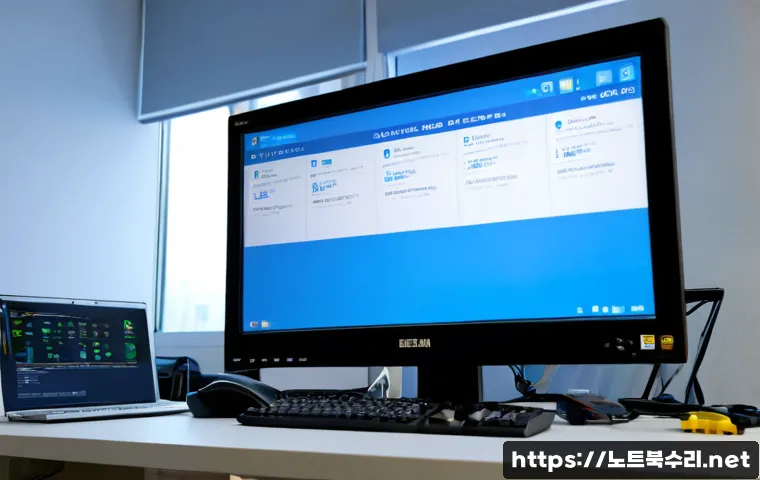 포동 HAL_INITIALIZATION_FAILED - Photorealistic IT support workstation in a compact Korean apartment office, desktop monitor displayi...