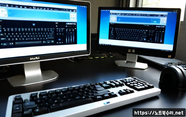 왕길동 press f4 key - Photorealistic modern engineering workstation in Wang-gil-dong, focused professional pressing an unl...