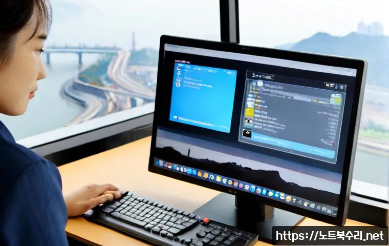 당산동 STATUS_KERNEL_DEVICE_ERROR - Photorealistic remote-support workstation in a Dangsan-dong apartment office, desktop tower opened b...
