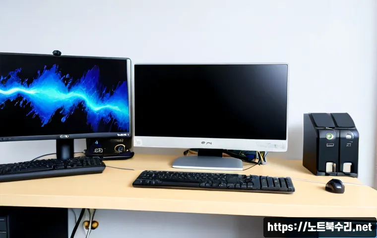 오야동 STATUS_KERNEL_DEBUG_FAILURE - Photorealistic remote-support workstation in a compact Oya-dong apartment office, dual monitors show...