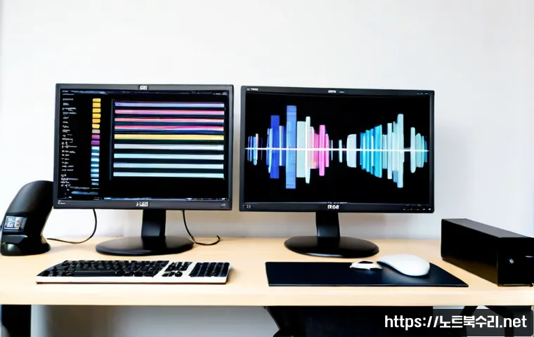 마북동 DRIVER_PORTION_MUST_BE_NONPAGED - Photorealistic IT support workstation in a quiet Mabuk-dong apartment office, dual monitors showing ...