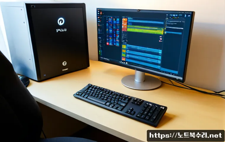 파주시 bootdevice - Photorealistic remote-support workstation in a quiet Paju apartment, desktop PC displaying a clean a...