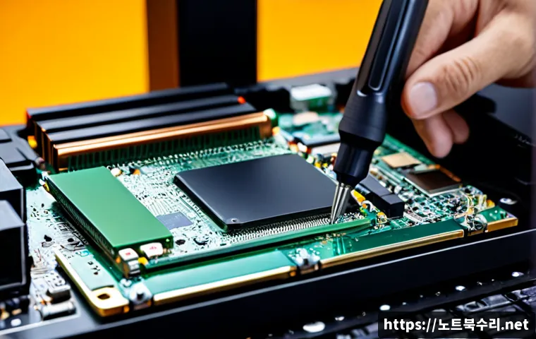 동숭동 SSD조립 및 교체수리 - Photorealistic desktop repair bench in a compact Dongsoong-dong computer service studio, technician ...