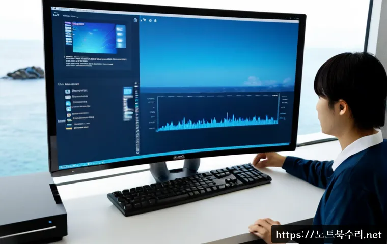 백령면 IO1_INITIALIZATION_FAILED - Photorealistic remote IT support workstation in a quiet island office, desktop monitor showing an ab...