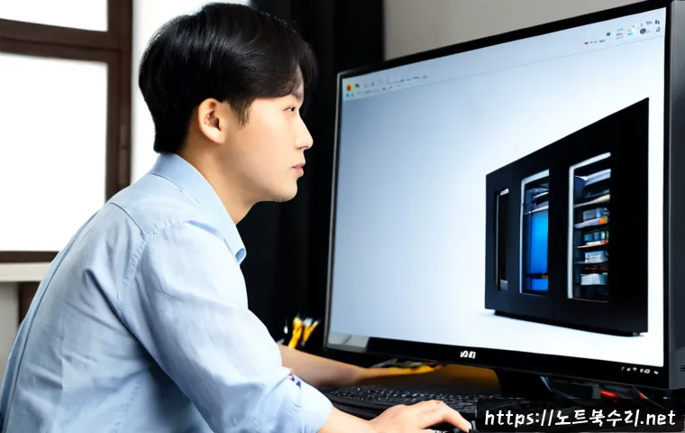 인창동 조립컴퓨터 pc 출장판매설치 - Photorealistic on-site desktop PC installation in a bright Inchang-dong apartment home office, techn...