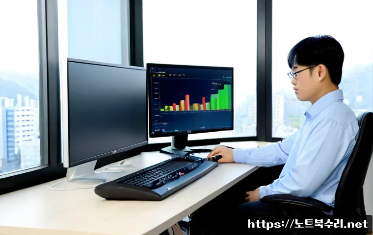 원당동 STATUS_FLOAT_DIVIDE_BY_ZERO - Photorealistic IT support workstation in a modern apartment-office setting, desktop monitor showing ...
