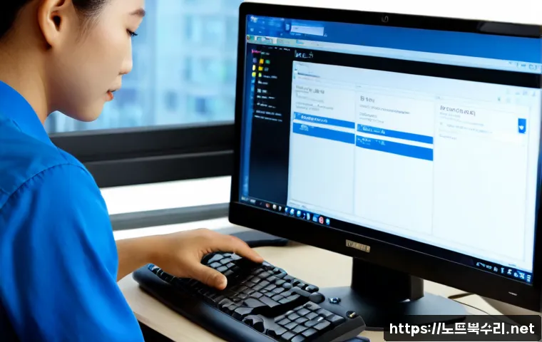 능동 윈도우8 windows8 재설치 포맷  초기화 - Photorealistic IT support workstation during a Windows 8 system reset, desktop monitor showing a cle...