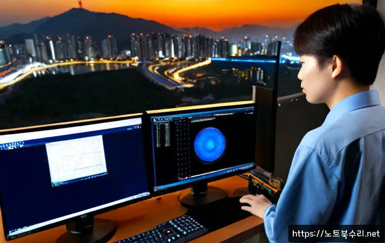 금릉동 DRIVER_VERIFIER_DETECTED_VIOLATION - Photorealistic IT support workstation in Geumneung-dong, a desktop monitor showing an abstract cobal...
