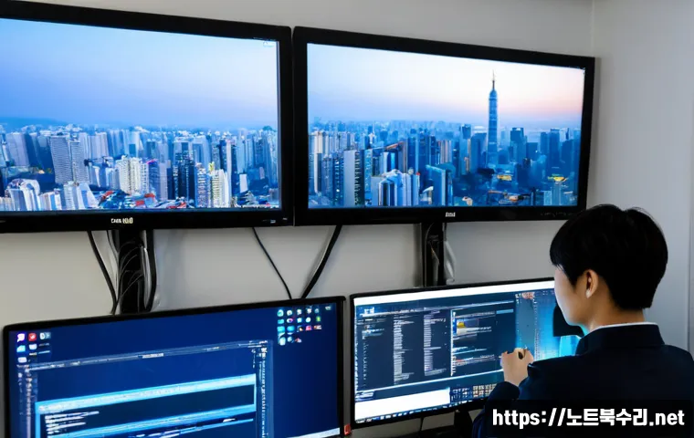 오륜동 STATUS_KERNEL_CONFIGURATION_ERROR - Photorealistic IT support workstation in a quiet Oryun-dong apartment office, ultrawide monitor show...