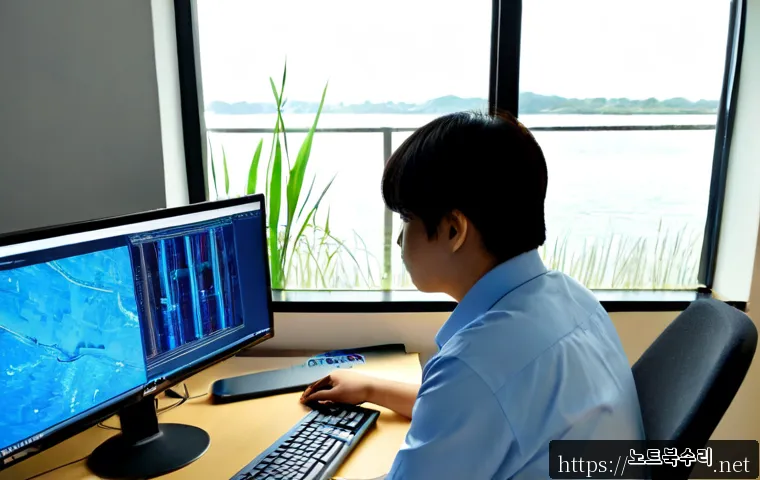 개화동 PAGE_FAULT_IN_NONPAGED_AREA - Photorealistic IT support workstation in a quiet Gaehwa-dong office, dual monitors showing a clean a...