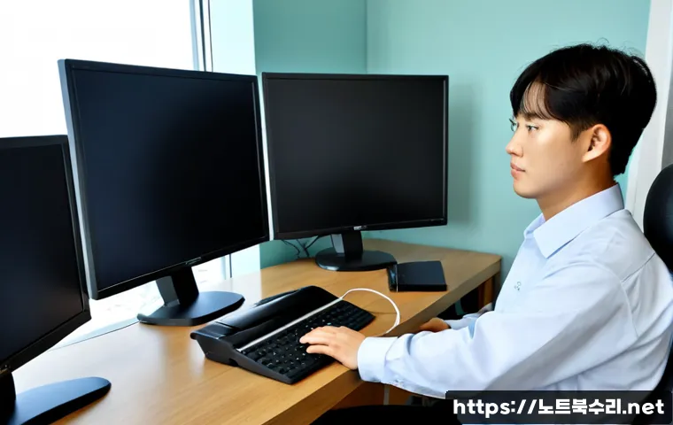 여수동 BOOTMGR is missing - Photorealistic IT technician at a clean workstation in a Yeosu-dong apartment office, reconnecting a...