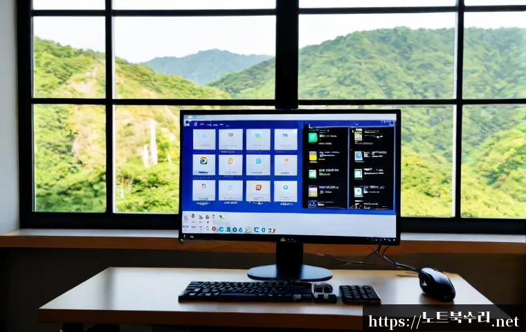 운학동 맥윈도우 부트캠프_bootcamp 재설치 포맷 초기화 - Photorealistic remote-support workstation in a quiet Unhak-dong apartment, sleek all-in-one computer...