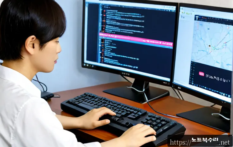 장하동 STATUS_INSTRUCTION_FAILED - Photorealistic remote-support workstation in a quiet Korean residential district, IT specialist view...