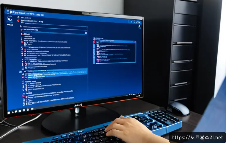 포동 UNMOUNTABLE_BOOT_VOLUME - Photorealistic remote IT support workstation in a compact Korean apartment office, desktop computer ...