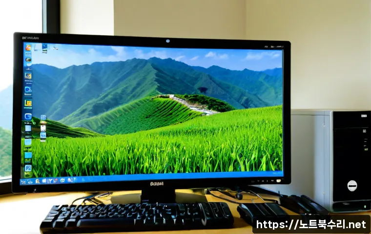 고산동 bootdevice - Photorealistic IT support workstation in Gosan-dong, a desktop PC opened beside a clean monitor show...