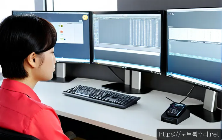 대덕동 STATUS_KERNEL_PERMISSION_DENIED - Photorealistic IT support workstation in a quiet Daedeok-dong office, engineer viewing a locked syst...