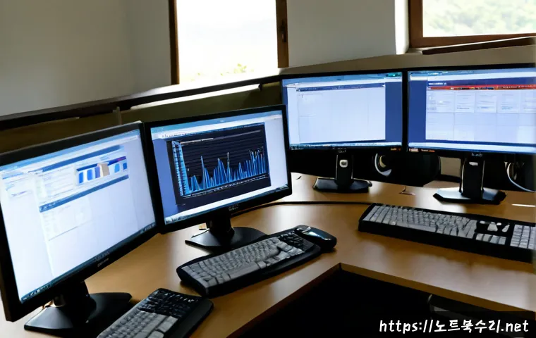 법원읍 POOL_CORRUPTION_IN_FILE_AREA - Photorealistic remote-support workstation in a quiet rural administrative office near Beopwon-eup, d...