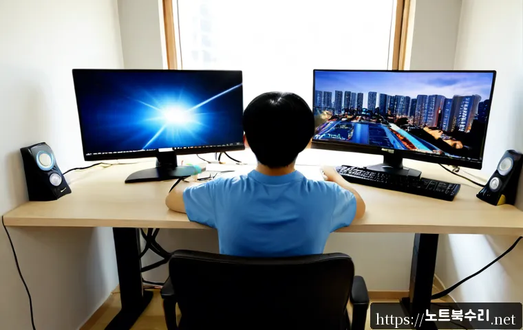선단동 출장방문윈도우 windows 설치 - Photorealistic on-site Windows installation at a compact Seondan-dong apartment workstation, remote-...