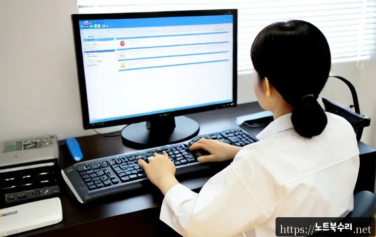 복정동 윈도우10 windows10 재설치 포맷  초기화 - Photorealistic remote-support workstation in a Bokjeong-dong apartment study, technician resetting a...