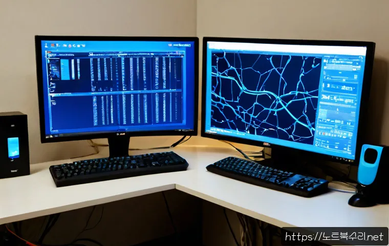 청량리동 STATUS_KERNEL_DEBUG_FAILURE - Photorealistic remote-support workstation in a compact Cheongnyangni-dong apartment office, dual mon...