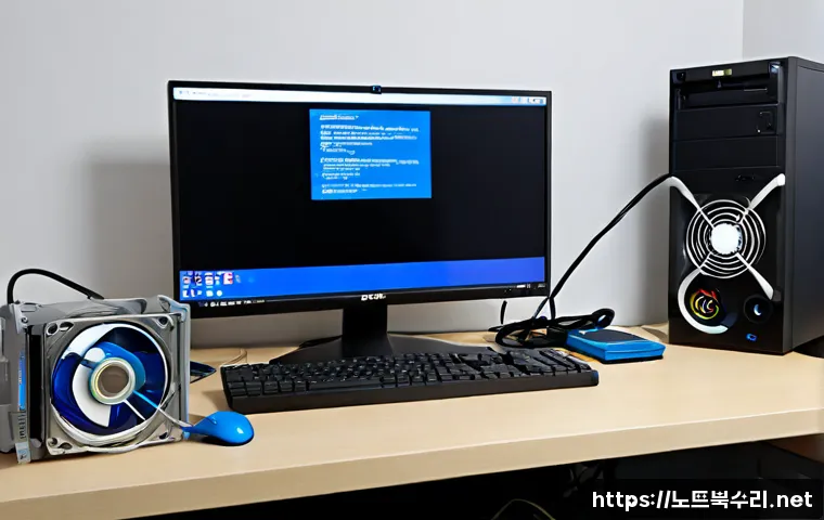 벽제동 INACCESSIBLE_BOOT_DEVICE - Photorealistic remote IT support workstation in a quiet suburban office near Byeokje-dong, desktop m...