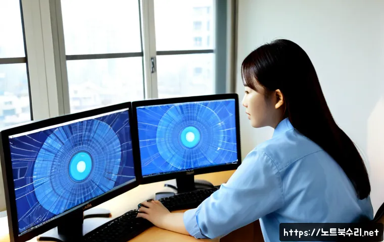 효자동 DRIVER_IRQL_NOT_LESS_OR_EQUAL - Photorealistic compact engineering studio in Hyoja-dong, a desktop workstation displaying an abstrac...