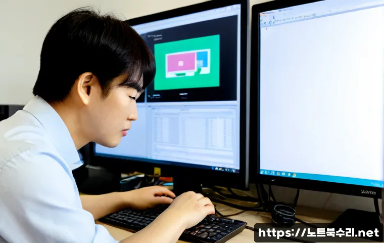 죽전동 STATUS_DISK_CORRUPTION - Photorealistic remote-support workstation in a modern Jukjeon-dong apartment office, technician exam...