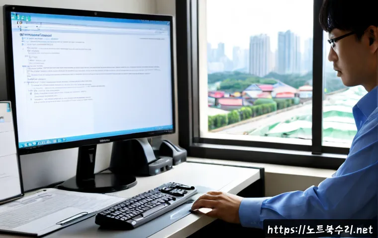 사우동 STATUS_IMAGE_CHECKSUM_MISMATCH - Photorealistic IT support workstation in a modern district office, engineer reviewing a desktop moni...