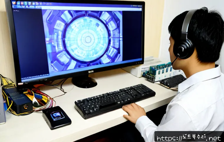 발화동 NMI_HARDWARE_FAILURE - Photorealistic remote IT support workstation in a compact Balhwa-dong apartment office, desktop moni...