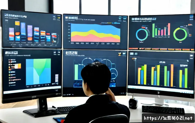 청담동 USER_MODE_HEALTH_MONITOR - Photorealistic premium workstation in a Cheongdam-dong style design studio, dual widescreen monitors...