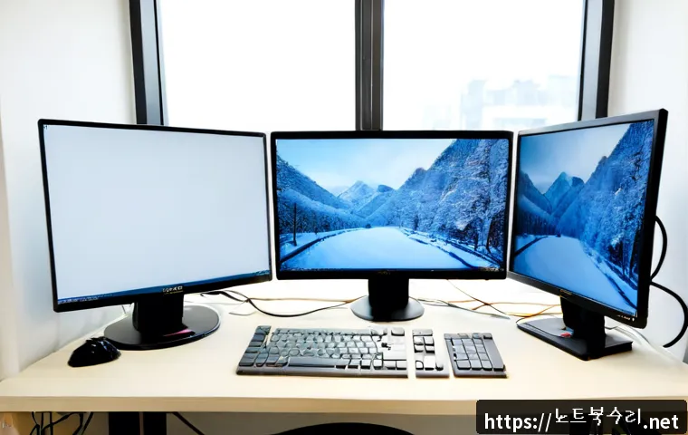 심곡본동 THREAD_STUCK_IN_DEVICE_DRIVER - Photorealistic compact PC repair workstation in a quiet SimGokbon-dong apartment office, dual monito...