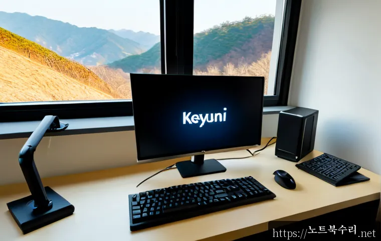 연희동 SYSTEM_THREAD_EXCEPTION_NOT_HANDLED - Photorealistic remote-support workstation in a quiet Yeonhui-dong apartment studio, dual monitors sh...