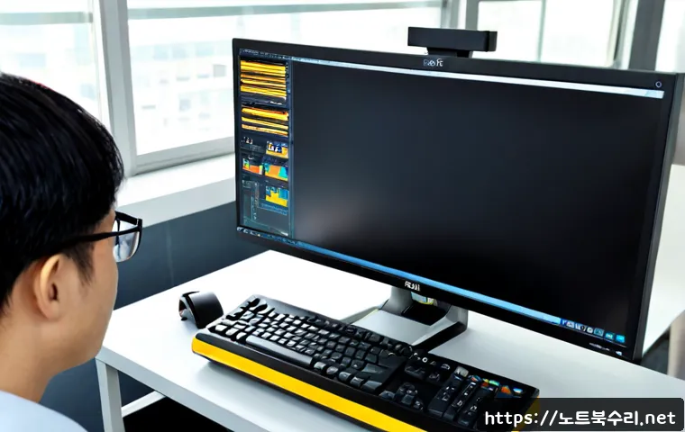 신도동 DEVICE_DRIVER_MISMATCH - Photorealistic remote-support workstation in Sindang-dong, Seoul, dual monitors displaying a clean a...