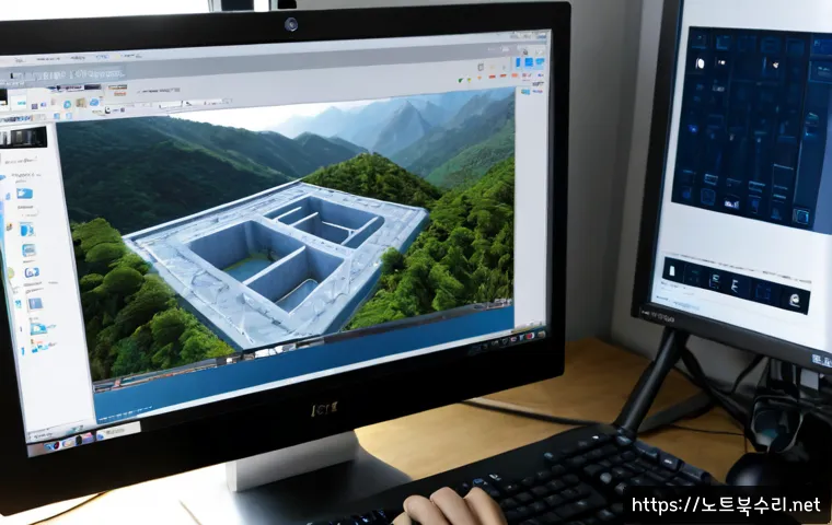 아현동 컴퓨터멈춤 - Photorealistic remote computer support scene in an Ahyeon-dong apartment home office, desktop monito...