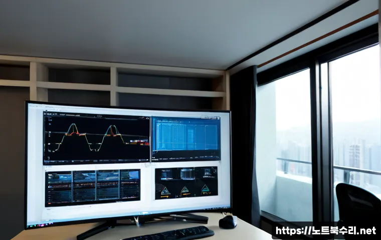 내동 STATUS_KERNEL_APC_PENDING - Photorealistic IT support workstation in a compact Naedong office, dual monitors showing a frozen ab...