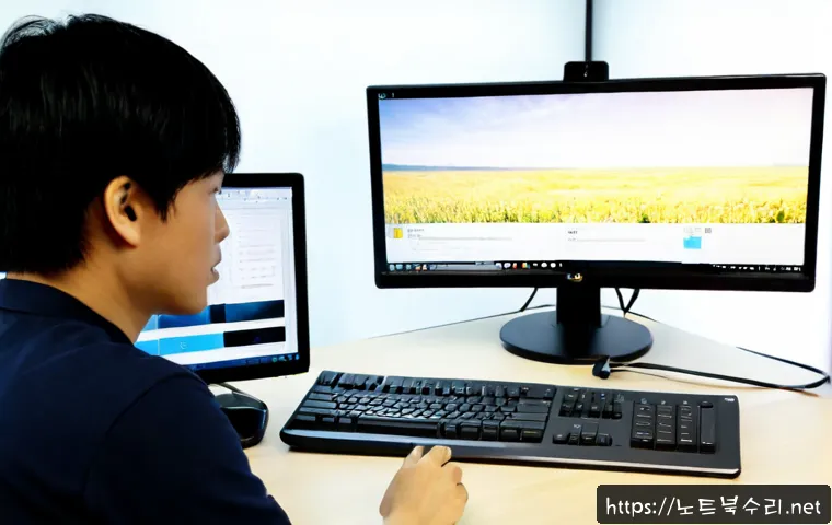 지행동 linux재설치 포맷  초기화 - Photorealistic IT support workstation in a compact Dongducheon neighborhood office, technician reins...