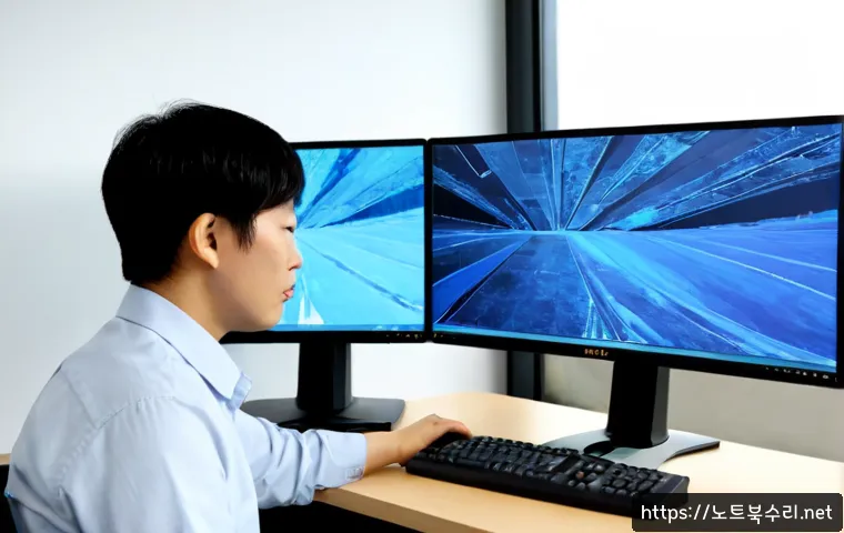 공촌동 CRITICAL_PROCESS_DIED - Photorealistic modern support workstation in a quiet low-rise suburban office near a Korean riversid...